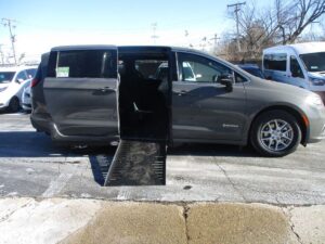 Grey Chrysler Pacifica with Driverge Side Entry Automatic Fold Out conversion