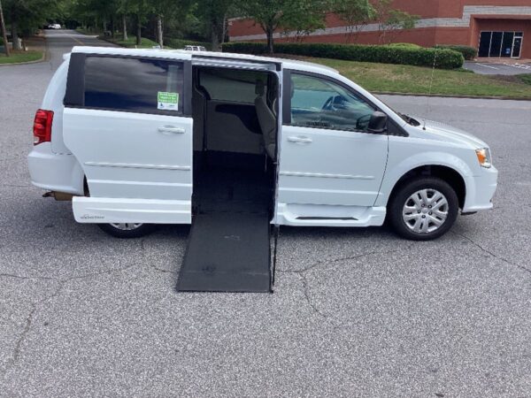 White Dodge Grand Caravan with Vantage Mobility Side Entry Manual In Floor conversion