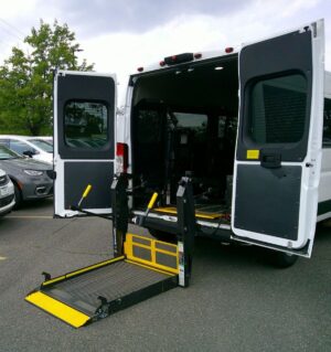 White Ram ProMaster with Other Rear Entry Automatic Fold Out conversion