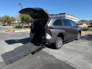 Grey Toyota Sienna with Vantage Mobility Rear Entry Manual Fold Out conversion