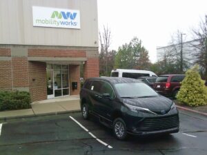 Black Toyota Sienna with BraunAbility Side Entry Automatic Fold Out conversion