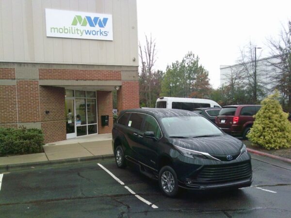 Black Toyota Sienna with BraunAbility Side Entry Automatic Fold Out conversion