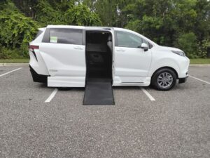 White Toyota Sienna with Vantage Mobility Side Entry Automatic In Floor conversion