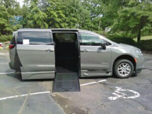 Grey Chrysler Pacifica with BraunAbility Side Entry Automatic Fold Out conversion