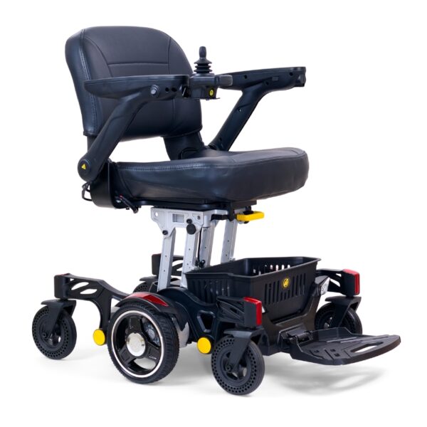 Buzzaround CarryOn power wheelchair with red shrouds