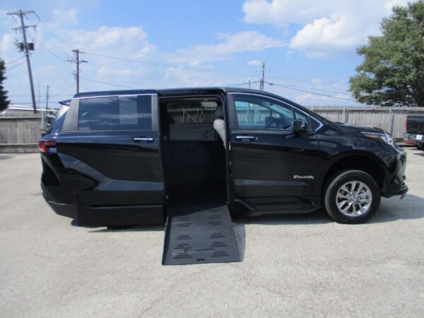 Black Toyota Sienna with BraunAbility Side Entry Automatic Fold Out conversion