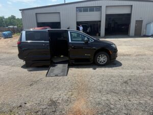 Black Chrysler Pacifica with BraunAbility Side Entry Automatic Fold Out conversion