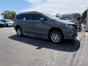Grey Chrysler Pacifica with Vantage Mobility Side Entry Automatic In Floor conversion