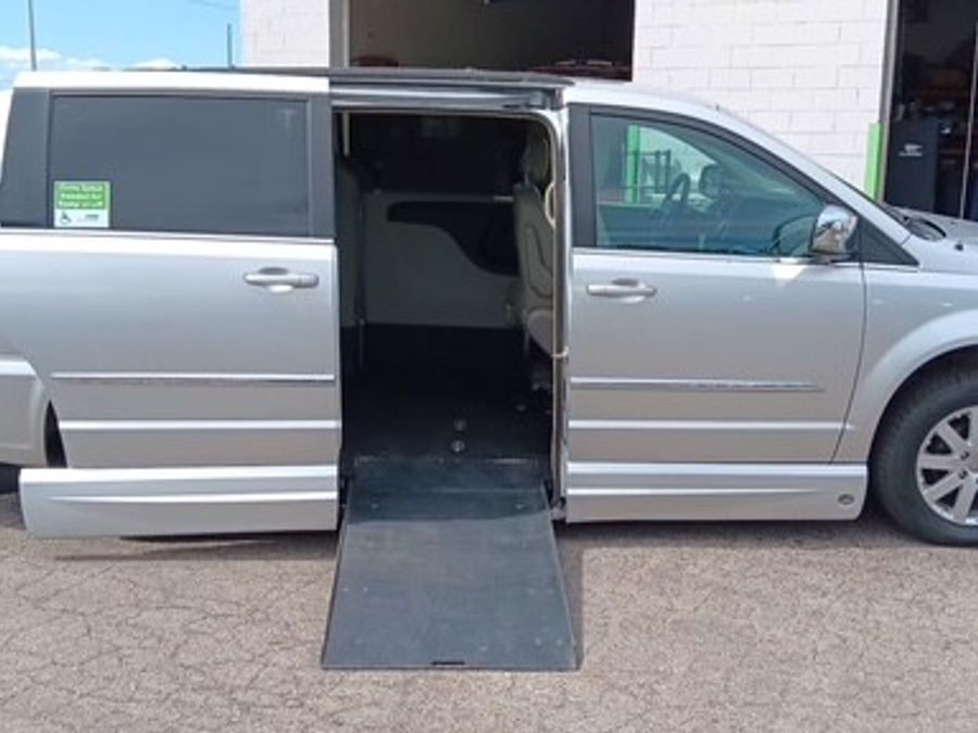 Silver Chrysler Town and Country with Vantage Mobility Side Entry Automatic In Floor conversion