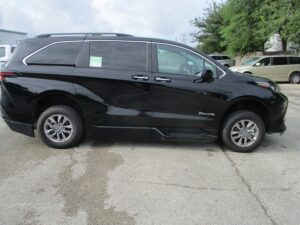 Black Toyota Sienna with BraunAbility Side Entry Automatic Fold Out conversion