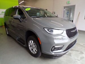 Grey Chrysler Pacifica with BraunAbility Side Entry Automatic Fold Out conversion