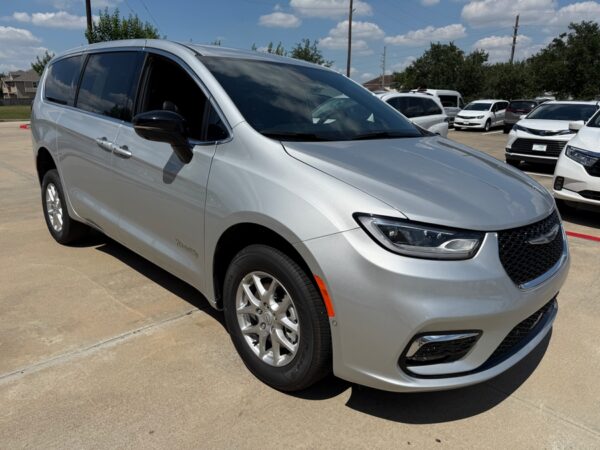 Silver Chrysler Pacifica with BraunAbility Rear Entry Manual Fold Out conversion