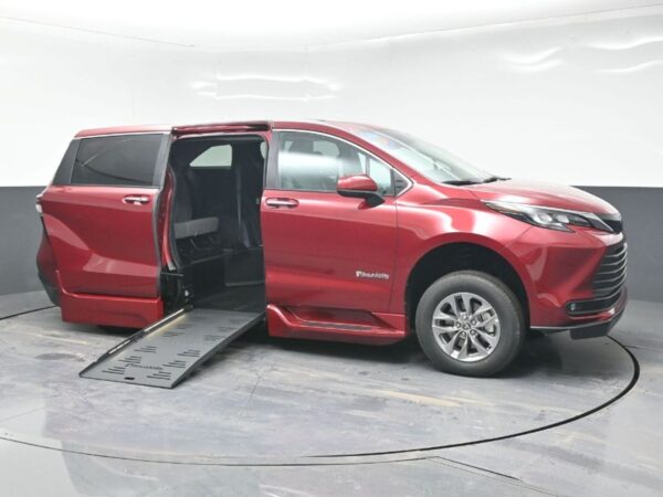 Red Toyota Sienna with BraunAbility Side Entry Automatic Fold Out conversion