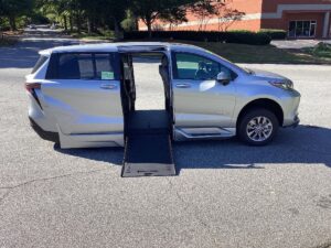 Silver Toyota Sienna with BraunAbility Side Entry Automatic In Floor conversion