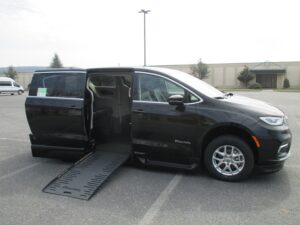 Black Chrysler Pacifica with BraunAbility Side Entry Automatic Fold Out conversion