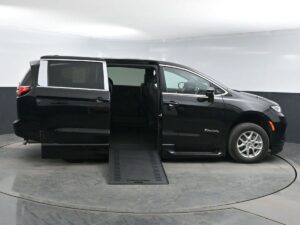 Black Chrysler Pacifica with BraunAbility Side Entry Automatic In Floor conversion