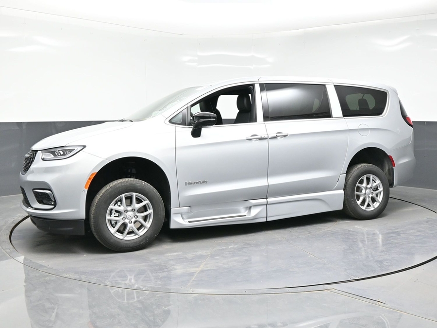 Silver Chrysler Pacifica with BraunAbility Side Entry Automatic Fold Out conversion