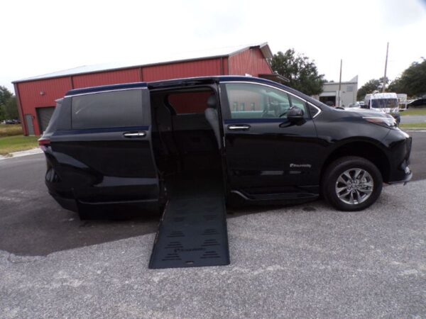 Black Toyota Sienna with BraunAbility Side Entry Automatic Fold Out conversion