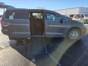 Grey Chrysler Pacifica with Driverge Side Entry Automatic Fold Out conversion