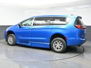 Blue Chrysler Pacifica with BraunAbility Side Entry Automatic In Floor conversion