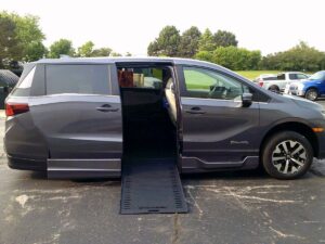 Grey Honda Odyssey with BraunAbility Side Entry Automatic In Floor conversion