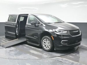 Black Chrysler Pacifica with BraunAbility Side Entry Automatic In Floor conversion