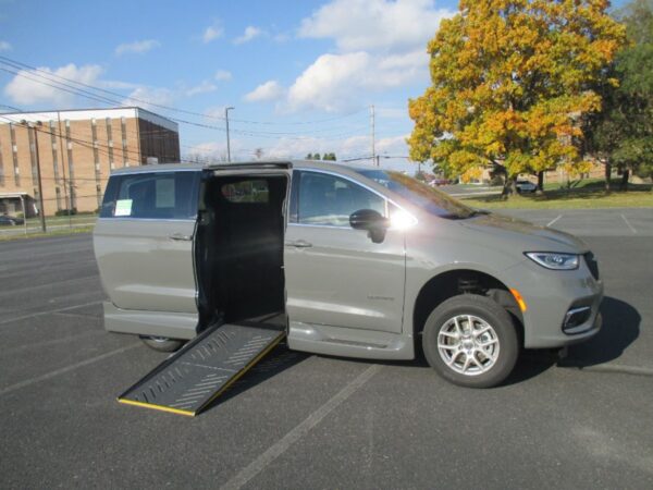 Grey Chrysler Pacifica with Driverge Side Entry Automatic Fold Out conversion