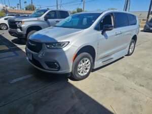 Silver Chrysler Pacifica with Vantage Mobility Side Entry Automatic In Floor conversion