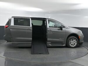 Grey Chrysler Pacifica with BraunAbility Side Entry Automatic In Floor conversion