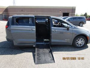 Grey Chrysler Pacifica with Driverge Side Entry Automatic Fold Out conversion
