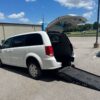White Dodge Grand Caravan with BraunAbility Rear Entry Manual Fold Out conversion