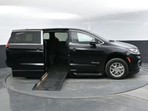 Black Chrysler Pacifica with BraunAbility Side Entry Automatic In Floor conversion