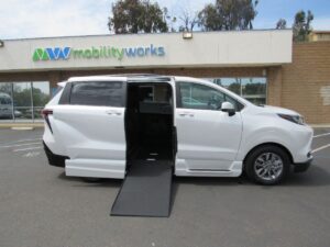White Toyota Sienna with Vantage Mobility Side Entry Automatic In Floor conversion