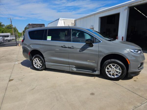 Grey Chrysler Pacifica with BraunAbility Side Entry Automatic Fold Out conversion
