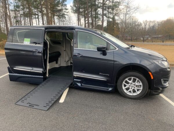 Silver Chrysler Pacifica with BraunAbility Side Entry Automatic In Floor conversion