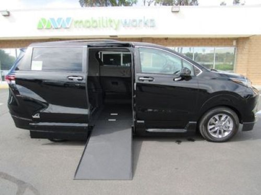 Black Toyota Sienna with Vantage Mobility Side Entry Automatic In Floor conversion