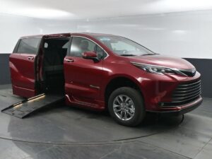 Red Toyota Sienna with BraunAbility Side Entry Automatic Fold Out conversion