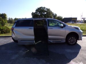Silver Toyota Sienna with BraunAbility Side Entry Automatic Fold Out conversion