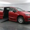 Red Chrysler Pacifica with BraunAbility Side Entry Automatic In Floor conversion