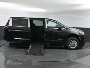 Black Chrysler Pacifica with BraunAbility Side Entry Automatic Fold Out conversion