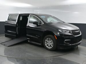 Black Chrysler Pacifica with BraunAbility Side Entry Automatic In Floor conversion