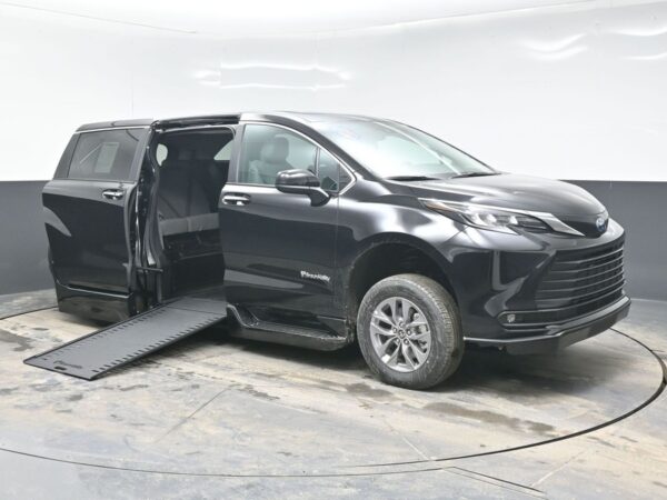 Black Toyota Sienna with BraunAbility Side Entry Automatic In Floor conversion