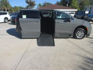 Grey Chrysler Pacifica with BraunAbility Side Entry Automatic Fold Out conversion