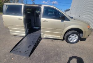 Brown Dodge Grand Caravan with BraunAbility Side Entry Automatic Fold Out conversion