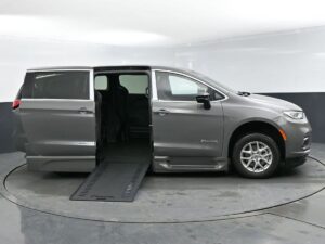 Grey Chrysler Pacifica with BraunAbility Side Entry Automatic In Floor conversion