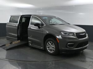 Grey Chrysler Pacifica with BraunAbility Side Entry Automatic Fold Out conversion