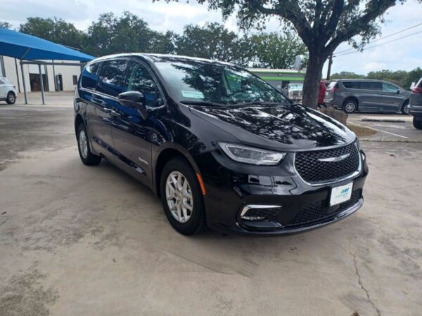 Black Chrysler Pacifica with Driverge Rear Entry Manual Fold Out conversion