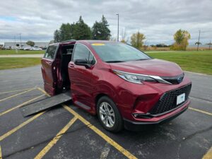 Red Toyota Sienna with Vantage Mobility Side Entry Automatic In Floor conversion