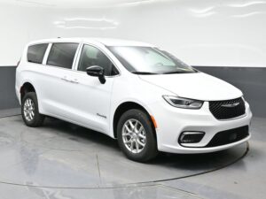 White Chrysler Pacifica with BraunAbility Rear Entry Manual Fold Out conversion