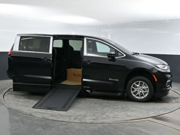 Black Chrysler Pacifica with BraunAbility Side Entry Automatic In Floor conversion